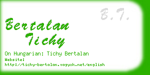 bertalan tichy business card